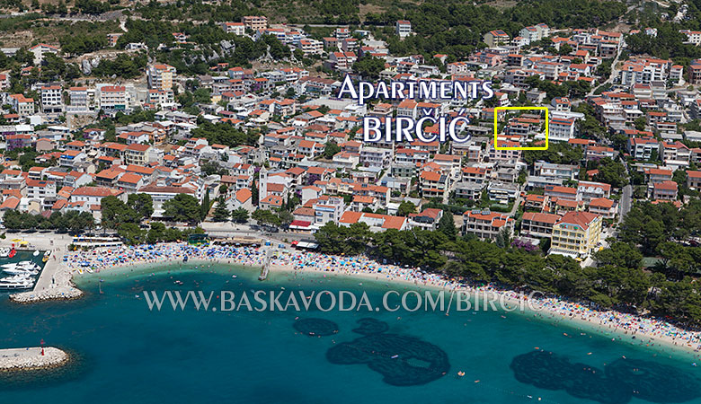 Position of apartments Birčić in Baška Voda
