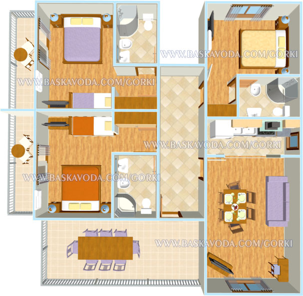 Apartments Gorki Staničić, Baška Voda - apartment's plan