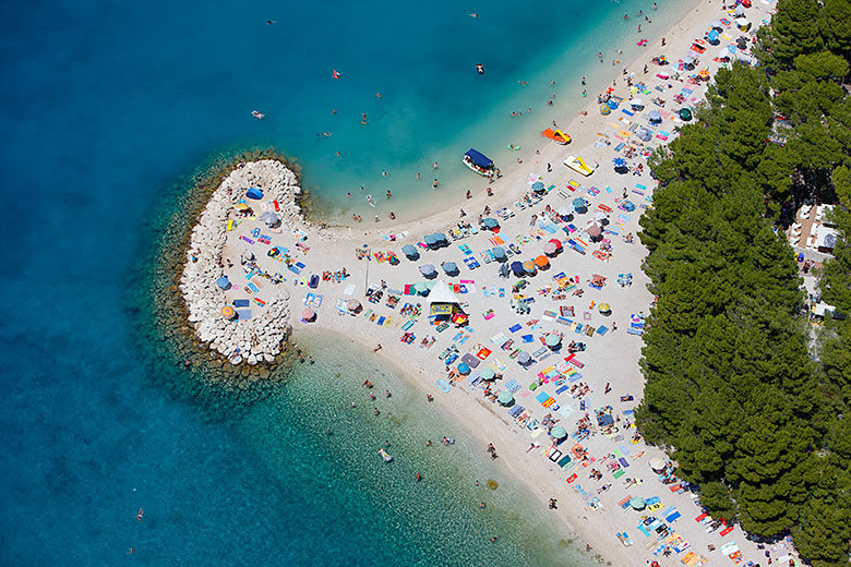 Baška Voda beach - aerial view