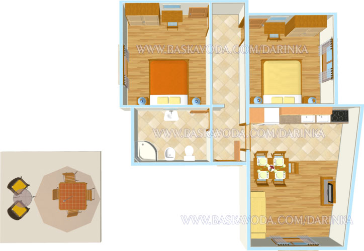 Baška Voda - apartments Darinka - plan