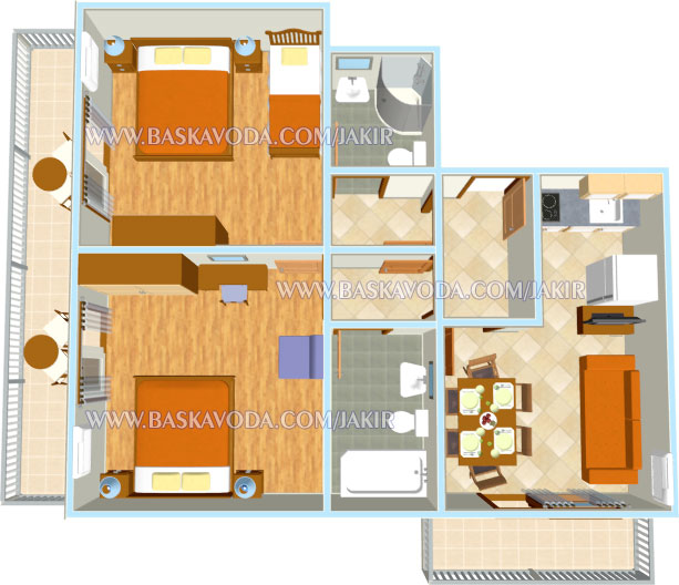 Apartments Jakir, Baška Voda - plan