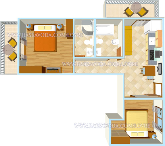 Apartments Lovre, Baška Voda - plan