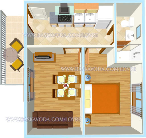 Apartments Lovre, Baška Voda - plan