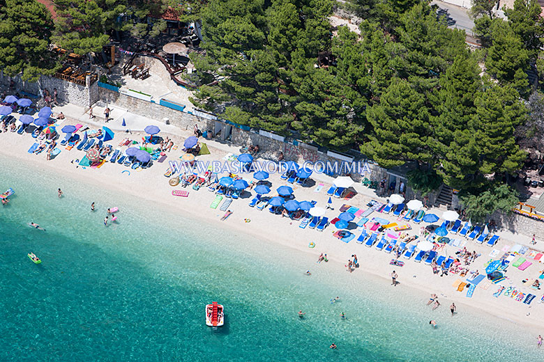 Baška Voda - beach, aerial view