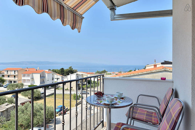 apartments Nina, Baška Voda - balcony with sea view