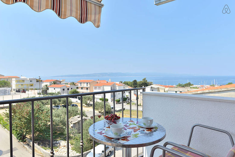 apartments Nina, Baška Voda - balcony with sea view