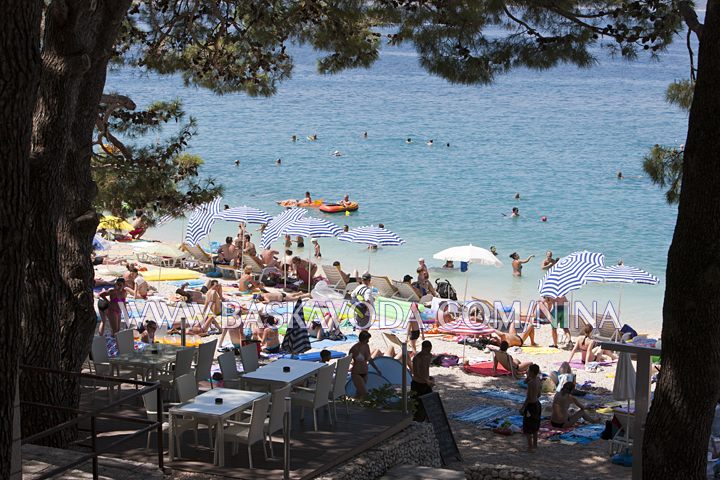 Beach scene in Baška Voda, Croatia