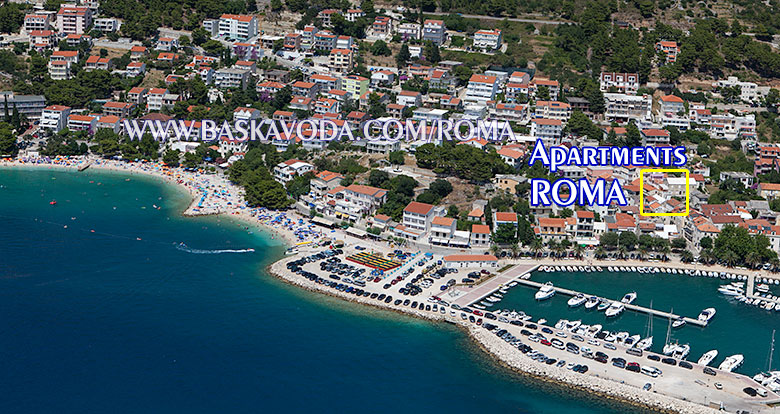 apartments Roma, Baška Voda - aerial position