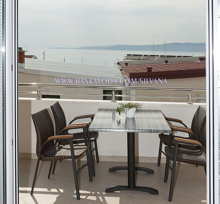 apartment Silvana, Baška Voda - balcony with sea view